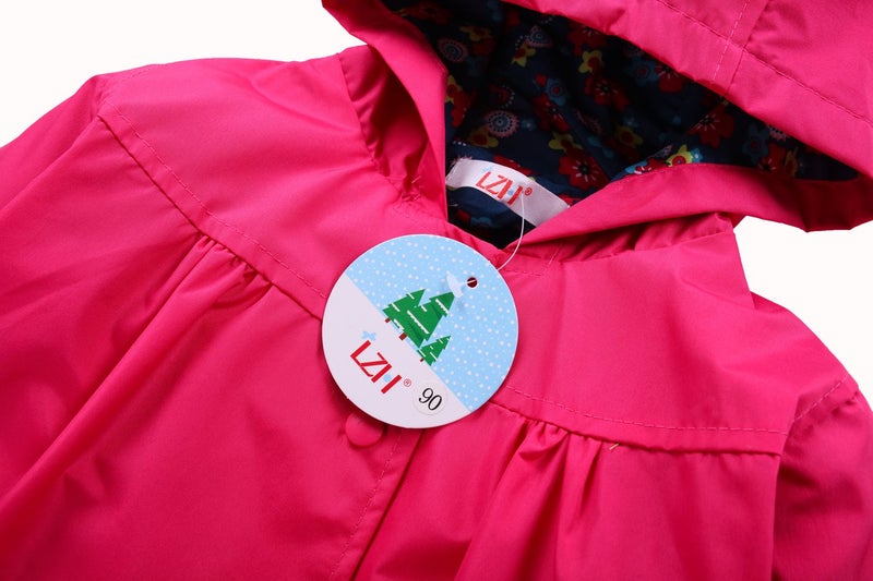 LZH Girl Baby Kid Waterproof Hooded Coat Jacket Outwear Suit Raincoat Hoodies with Pants Magenta 6(For Age 5-6Y) - Image 4